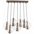 Arteriors Caviar 7 Light Fixed Staggered Pendant-Brown Nickel